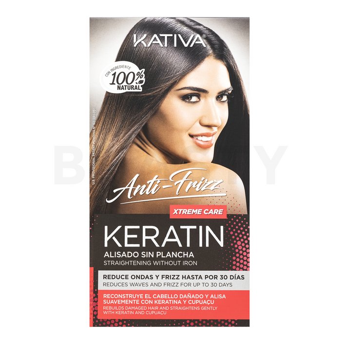 Kativa anti-frizz straightening without iron sada s keratinem pro narovnání vlasů bez žehličky na vlasy xtreme care 30 ml + 30 ml + 150 ml