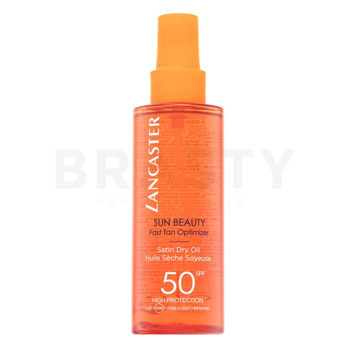 Lancaster sun beauty dry oil fast tan optimizer spf50 ulei de bronz pentru față și corp 150 ml
