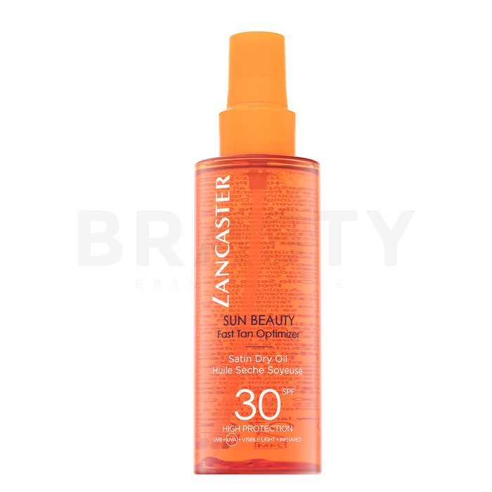 Lancaster sun beauty satin sheen oil fast tan optimizer spf30 ulei de bronz pentru față și corp 150 ml