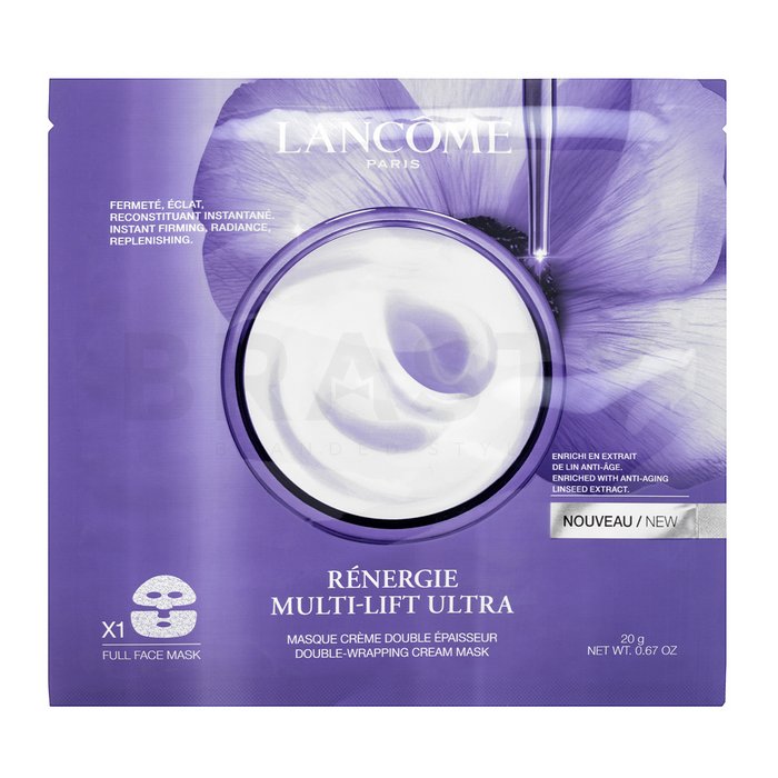 Lancome rénergie multi-lift ultra double-wrapping cream mask mască textilă anti îmbătrânirea pielii