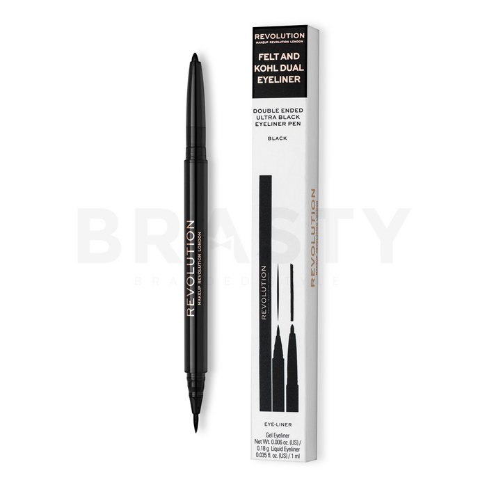 Makeup revolution awesome dual eyeliner felt   kohl creion dermatograf cu doua capete 0,2 g