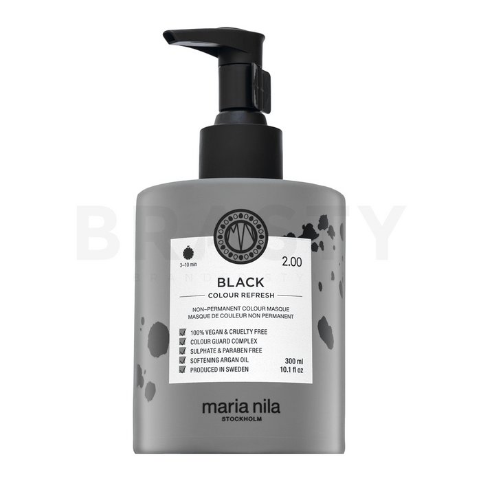 Maria nila colour refresh mască hrănitoare cu pigmenți colorați pentru a revigora culoarea parului negru black 300 ml