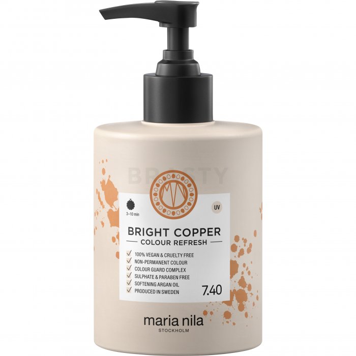 Maria nila colour refresh mască hrănitoare cu pigmenți colorați pentru a revigora nuanțe de cupru bright copper 300 ml