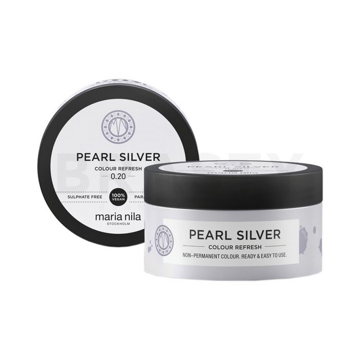 Maria nila colour refresh mască hrănitoare fără pigmenți colorați pentru păr blond platinat si grizonat pearl silver 100 ml