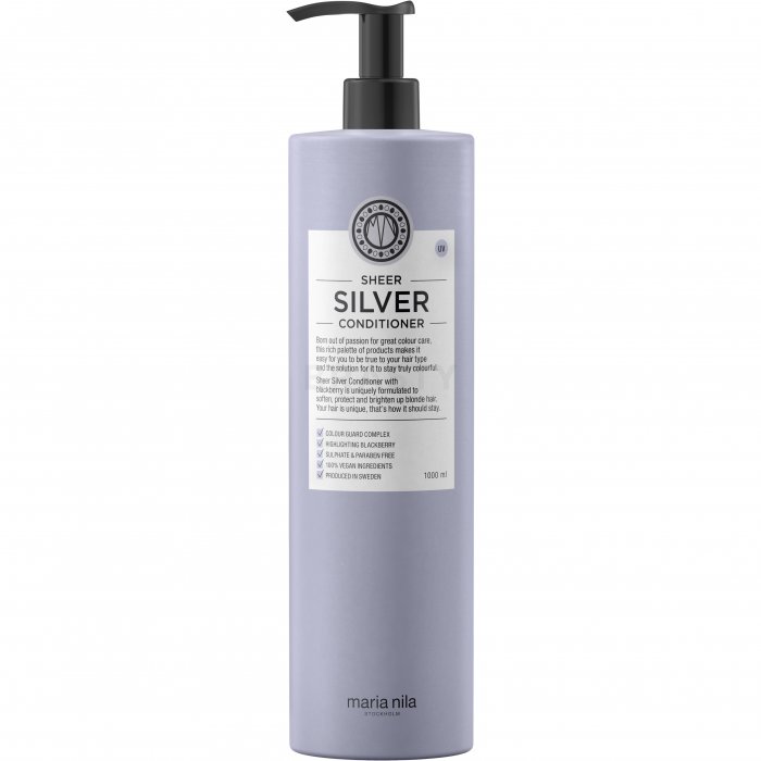 Maria nila sheer silver conditioner balsam hrănitor pentru păr blond platinat si grizonat 1000 ml