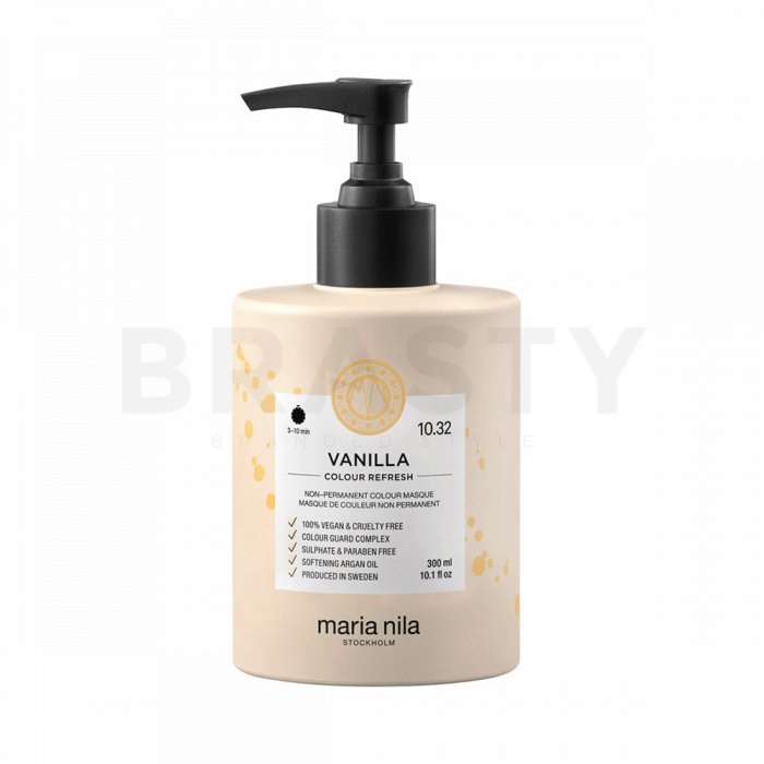 Maria nila vanilla colour refresh mască hrănitoare cu pigmenți colorați pentru a revigora nuanțele de blond și șaten deschis 300 ml