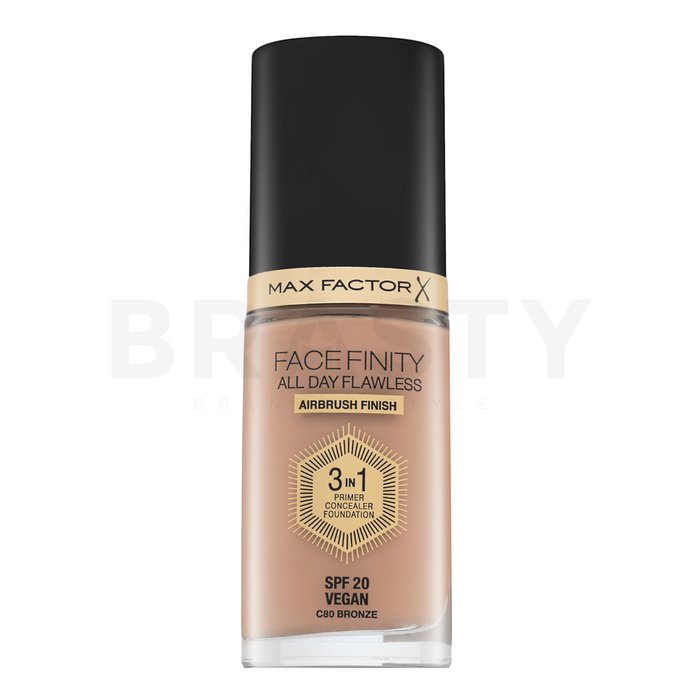 Max factor facefinity all day flawless flexi-hold 3in1 primer concealer foundation spf20 80 fond de ten lichid 3in1 30 ml