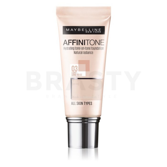 Maybelline affinitone 03 light sand beige fond de ten lichid cu efect de hidratare 30 ml