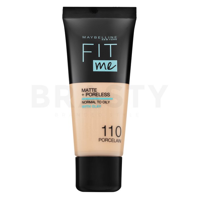 Maybelline fit me! foundation matte + poreless 110 porcelain fond de ten lichid cu efect matifiant 30 ml