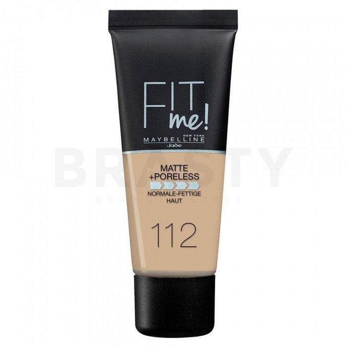 Maybelline fit me! foundation matte + poreless 112 soft beige fond de ten lichid cu efect matifiant 30 ml