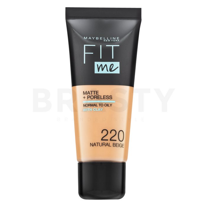 Maybelline fit me! foundation matte + poreless 220 natural beige fond de ten lichid cu efect matifiant 30 ml