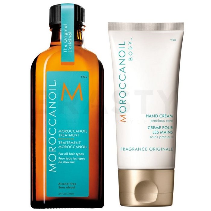 Moroccanoil treatment   hand cream duo ulei pentru toate tipurile de păr 100 ml + 75 ml