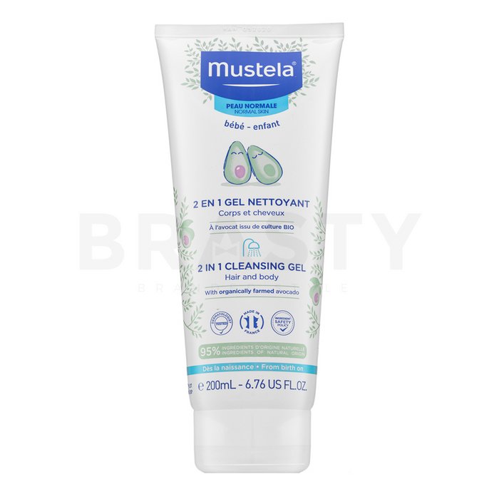 Mustela bébé 2-in-1 hair   body shampoo șampon și gel de duș 2 în 1 pentru copii 200 ml