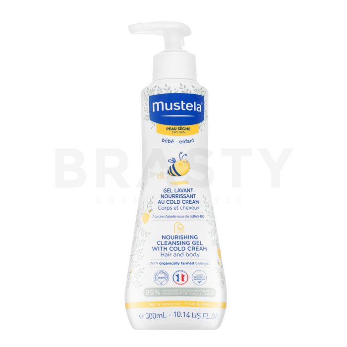 Mustela bébé nourishing cleansing gel – cold cream   beeswax gel de dus pentru copii 300 ml