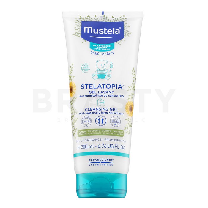 Mustela bébé stelatopia cleansing gel gel de curățare și hrănire pentru piele uscată și atopică 200 ml