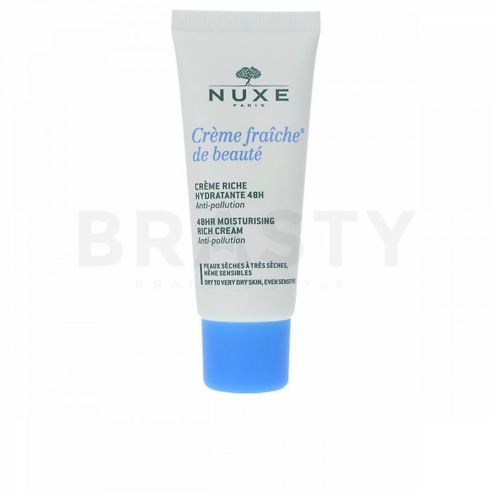 Nuxe Creme Fraiche de Beauté 48HR Moisturising Rich Cream Loțiune calmantă pentru piele uscată și sensibilă 30 ml