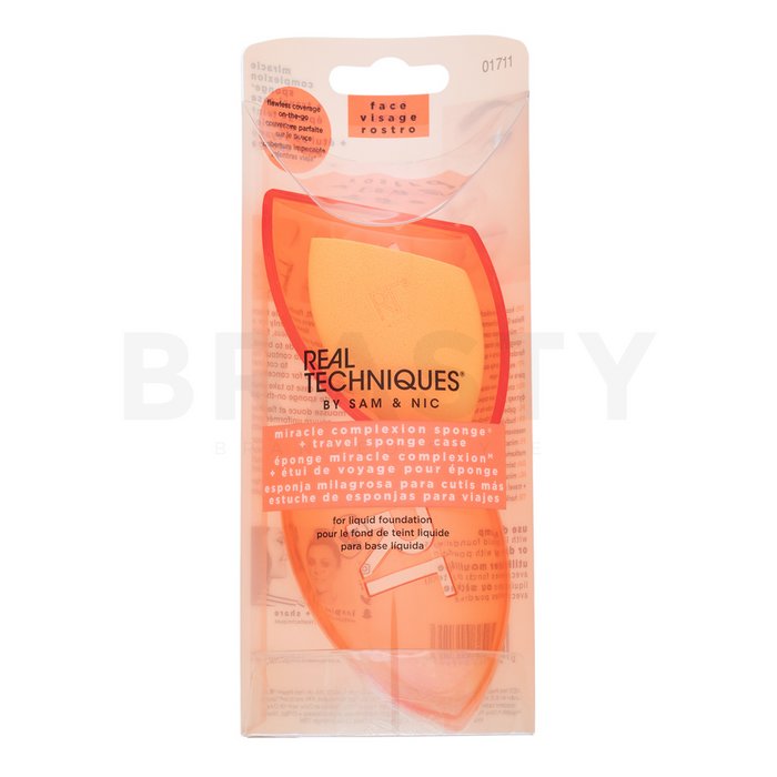Real techniques miracle complexion sponge   travel case burete pentru make-up
