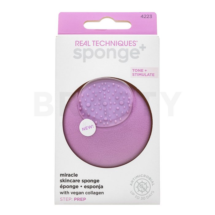 Real techniques sponge+ miracle skincare sponge burete exfoliant blând pentru fata si corp