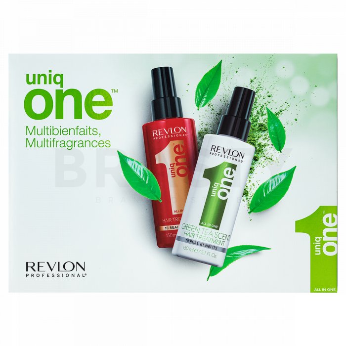 Revlon Professional Uniq One All In One Classic + Green Tea All-in-One Multi-Benefit Treatment îngrijire fără clătire î pentru toate tipurile de păr 150 ml + 150 ml