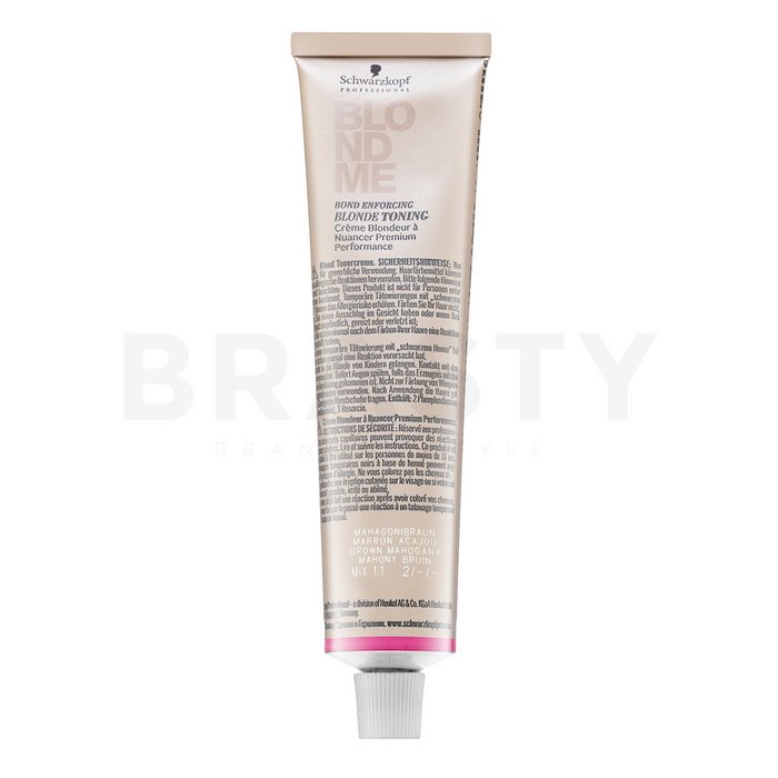 Schwarzkopf professional blondme blonde toning vopsea nuanțatoare tip cremă pentru toate tipurile de păr brown mahagony 60 ml