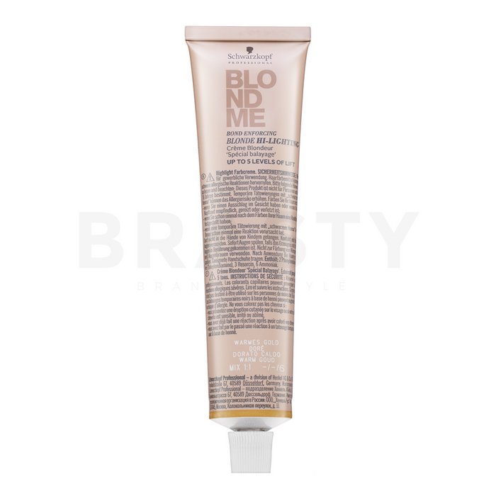 Schwarzkopf professional blondme bond enforcing blonde high-lighting cremă pentru deschiderea culorii parului warming gold 60 ml