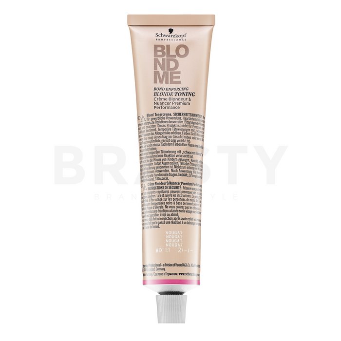 Schwarzkopf professional blondme bond enforcing blonde toning vopsea nuanțatoare tip cremă pentru toate tipurile de păr nougat 60 ml