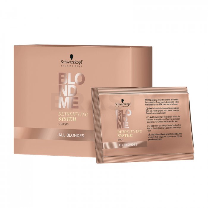 Schwarzkopf professional blondme detoxifying system 5 shots all blondes aditiv pentru mască pentru revigorarea culorii 5 x 5 g