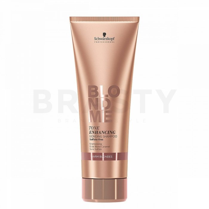 Schwarzkopf professional blondme tone enhancing bonding shampoo warm blondes sampon fără sulfati pentru revigorarea nuantelor calde de blond 250 ml