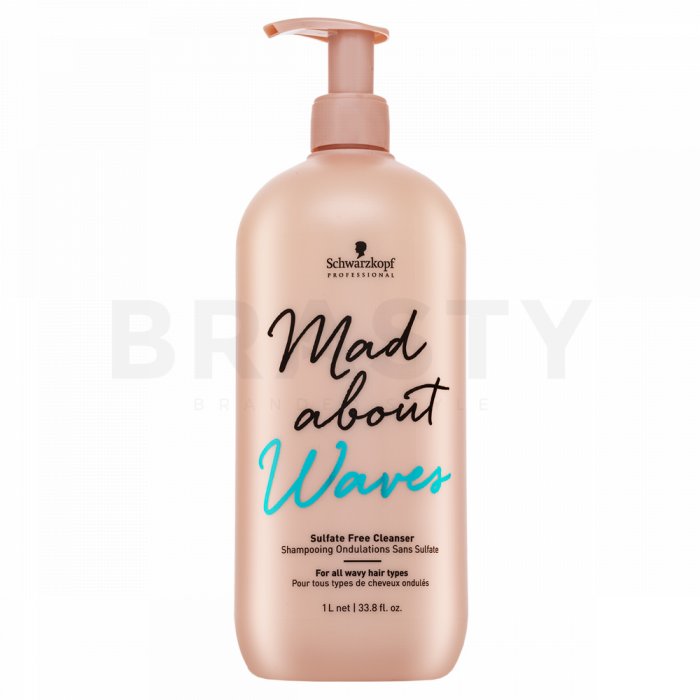 Schwarzkopf professional mad about waves sulfate-free cleanser sampon fără sulfati pentru păr ondulat si cret 1000 ml