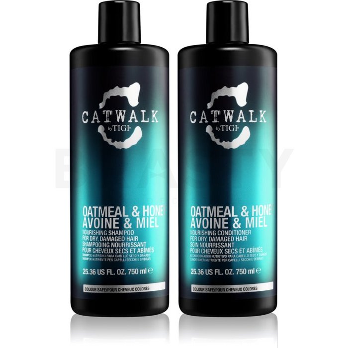 Tigi catwalk oatmeal   honey shampoo   conditioner șampon și balsam pentru păr uscat si deteriorat 750 ml + 750 ml