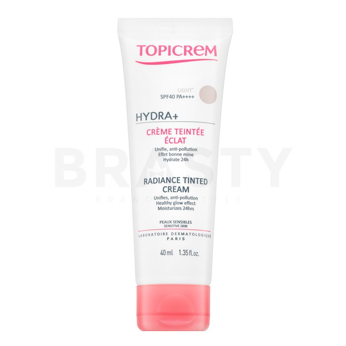 Topicrem hydra+ radiance tinted cream spf40 - light vopsea nuanțatoare tip cremă cu efect de hidratare 40 ml