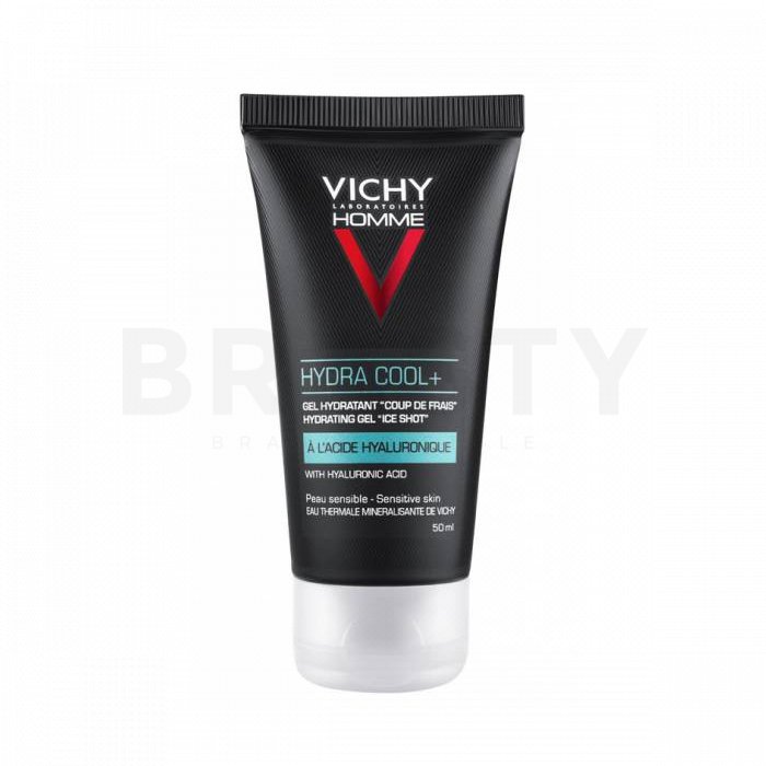 Vichy Homme Hydra Cool+ Hydrating Gel Ice Shot gel cremă pentru piele sensibilă 50 ml