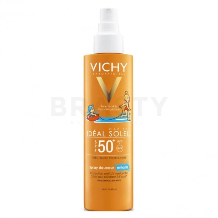 Vichy idéal soleil spf50 protection anti-uv renforcée loțiune bronzantă spray pentru copii 200 ml