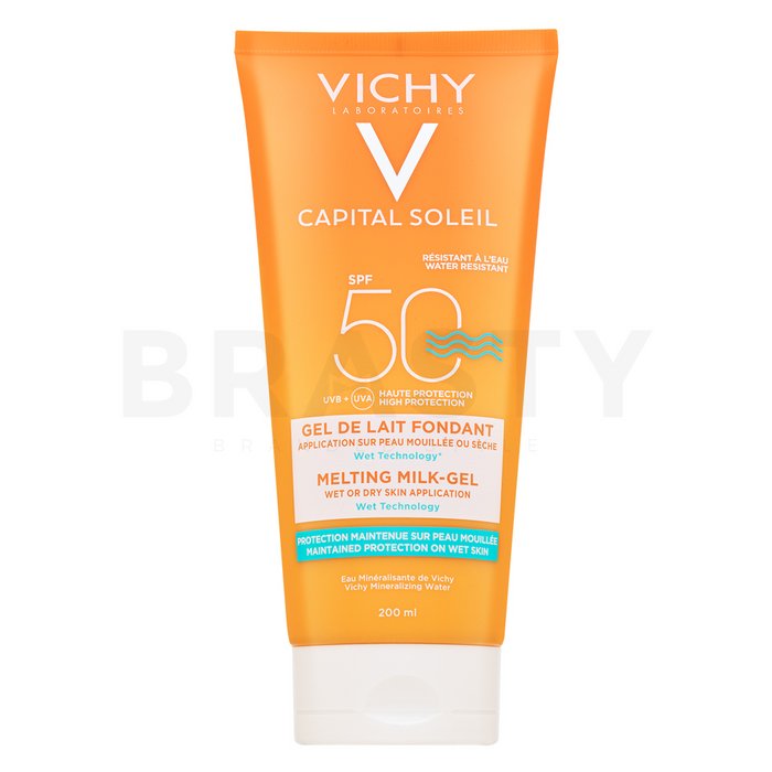 Vichy Idéal Soleil SPF50 Ultra-Melting Milk-Gel For Wet or Dry Skin fluid protector și hidratant 200 ml