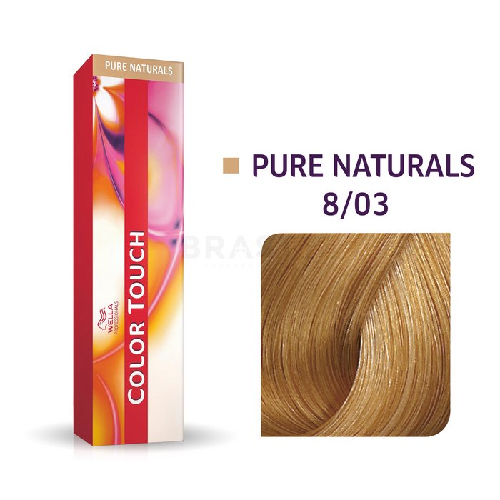 Wella professionals color touch pure naturals culoare profesională demi-permanentă a părului cu efect multi-dimensional 8/03 60 ml