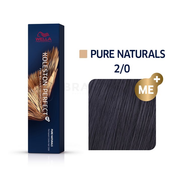 Wella professionals koleston perfect me+ pure naturals vopsea profesională permanentă pentru păr 2/0 60 ml