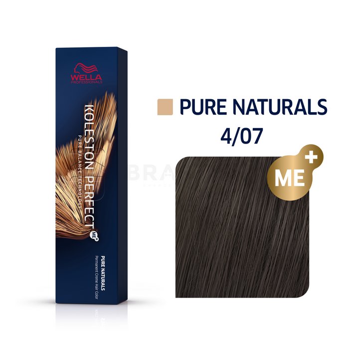 Wella professionals koleston perfect me+ pure naturals vopsea profesională permanentă pentru păr 4/07 60 ml