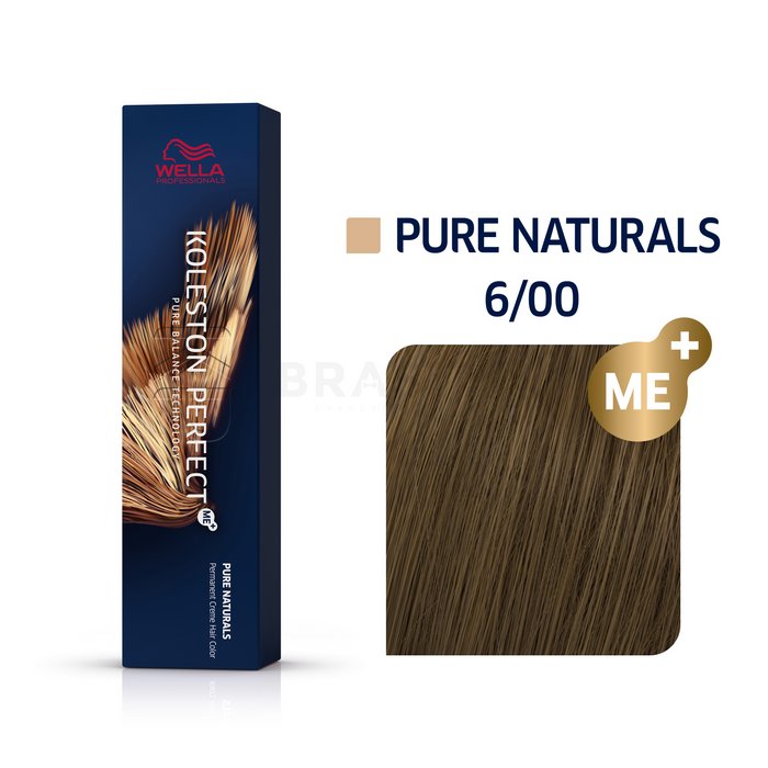 Wella professionals koleston perfect me+ pure naturals vopsea profesională permanentă pentru păr 6/00 60 ml