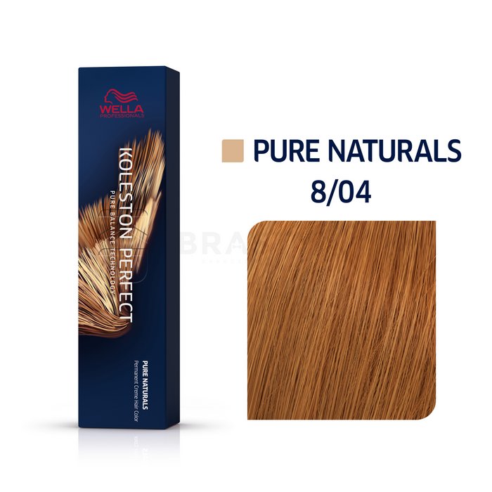Wella professionals koleston perfect me+ pure naturals vopsea profesională permanentă pentru păr 8/04 60 ml