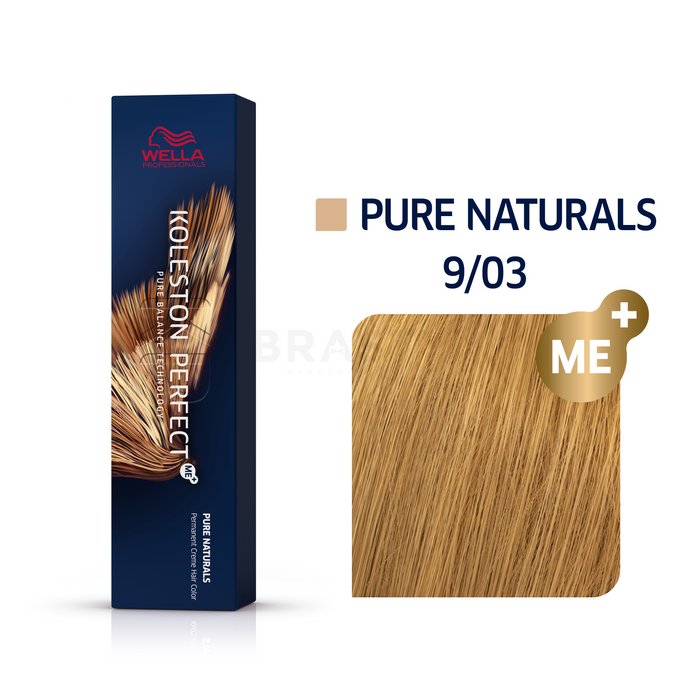 Wella professionals koleston perfect me+ pure naturals vopsea profesională permanentă pentru păr 9/03 60 ml