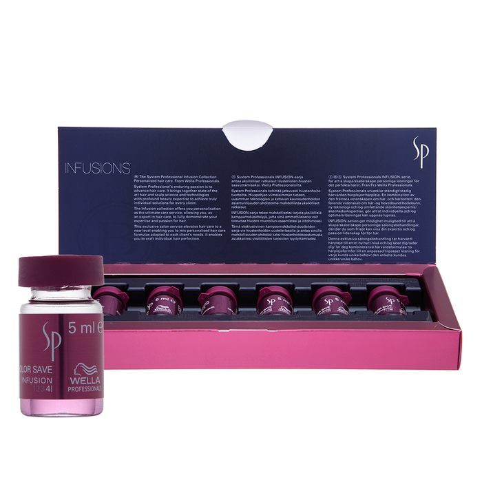 Wella professionals sp color save infusion tratament pentru păr pentru păr vopsit 6 x 5 ml