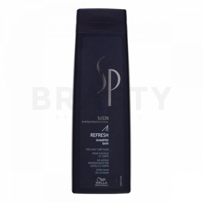 Wella professionals sp men refresh shampoo sampon revigorant pentru păr si corp 250 ml